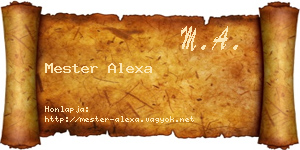 Mester Alexa névjegykártya